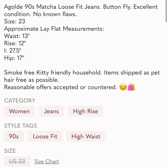 Rare Agolde 90s Matcha Loose Fit Jeans - Picture 11 of 11